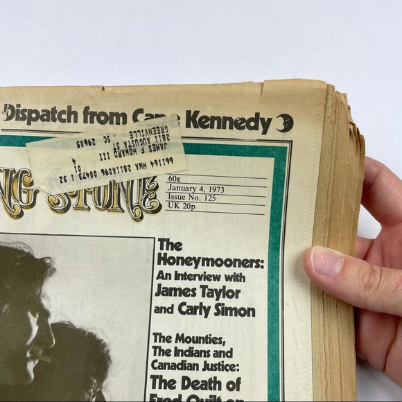 Vintage Rolling Stone Magazine James Taylor Carly Simon January 4, 1973 Music - Picture 2 of 5